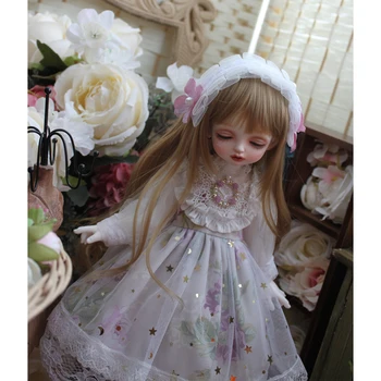 1/3 1/4 1/6 BJD куклено дантелено рокля + лента за коса за BJD SD DD стоп-моушън облекло Blyth куклено рокля с цветя и аксесоари за кукли