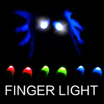 1 Чифт Големи пръсти С led подсветка за фокуси (Червен Зелен Син) Меки Накрайници За Палеца Голям Размер С Led Магически Подпори, Забавни Мигащи Пръстите