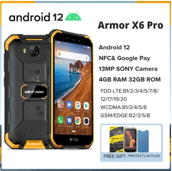 2022 Глобалната версия на Ulefone Armor X6 Pro IP68 Водоустойчив Смартфон с Android 12 NFC Мобилен телефон 4 GB + 32 GB 4000 mah 13 MP Мобилен телефон