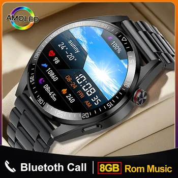 2023 Новите Смарт часовници с Bluetooth-разговори 454*454 AMOLED 1,39 Инча Екран Часовници Винаги Показват време 8 GB Местна музика Умни часовници за Мъже