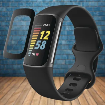 3D Заоблена Мека Прозрачен Защитен Филм Smartband Калъф За Часа Fitbit Charge 5 Smart Band Charge5 Защита на Екрана Аксесоари