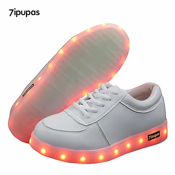 7ipupas Млад Бял USB Зарядно Устройство за Обувки с Подсветка За Момчета и Момичета, Светещите Маратонки, Детски обувки с led подсветка чехли Ежедневни светещи Маратонки
