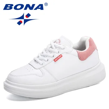 BONA/ Нов прием на 2020 г.; Популярна Вулканизированная обувки на платформа-Женски пешеходни маратонки и Ежедневни дамски обувки; Тенис Feminino Zapatos Muje