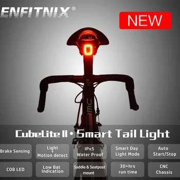 ENFITNIX Cubelite2 Велосипеден Фенерче под Наем Задни Умен Задна Светлина Сензор за Спиране Водоустойчив Led Дневна Светлина Седлото Подседельный Фенер