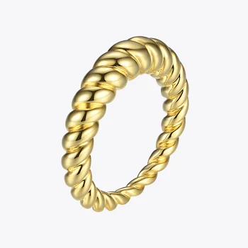 Enfashion Чистата Форма на Обрат Пръстени За Жени, Подаръци Злато Цвят Месинг Вълна За Мъже Пръстен Модни Бижута Bague Anillo Jewellery RF184005