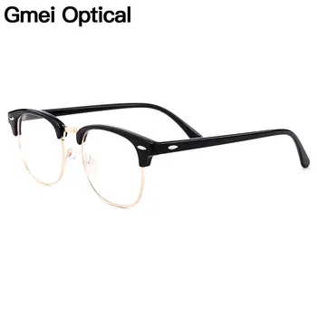 Gmei Оптични Ретро Пластмасови Очила С Пълна Рамки в Рамките За Мъже И Жени Късогледство Пресбиопия Очила За Четене На Рецепта H8004
