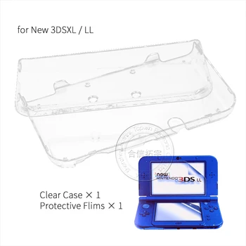 HOTHINK за новия 3DS XL Crystal Case Защитният калъф + Защитно фолио за Nintendo New 3DS LL 3DSXL 3DSLL (нова версия)
