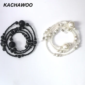 Kachawoo перлена топчета верига очила въже черен, бял цвят модни очила кабел очила, аксесоари за жени дами на едро