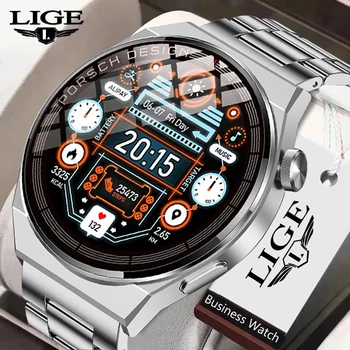 LIGE Смарт часовници Мъжки AMOLED 390*390 HD екран Винаги показва време на повикване, Bluetooth IP68 Водоустойчив Умни часовници За Xiaomi 2022