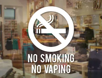 No No Smoking, когато стартирате vaping Знак - Vinyl Стикер Магазин в Бизнес Стикер За Стъклени Врати, Прозорци Евтини Продажба Стенописи Водоустойчив NW01