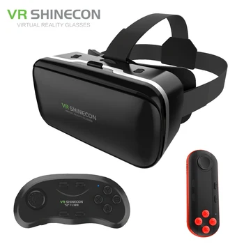 VR Shinecon 6.0 Подобрява Google Cardboard Виртуална Реалност 3D Очила Слушалки лента на Главата за 4,7-6 