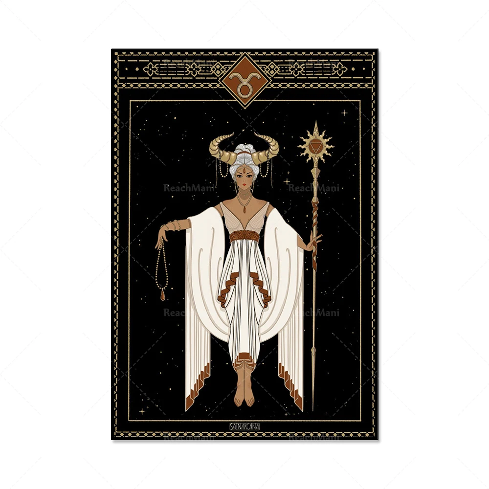 12 съзвездия на изкуството, хороскоп украса, зодиак подарък богинята на изкуството на плаката украса платно платно дом уникален подарък Изображение 3