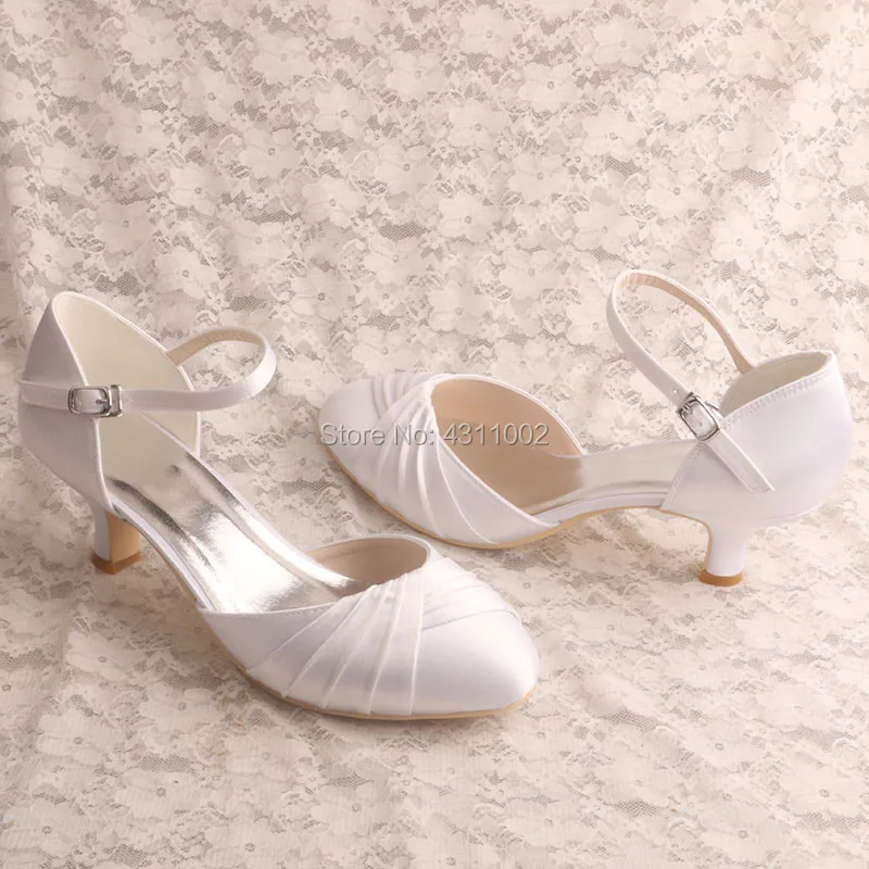 22 Цветове Дамски Обувки Малки Размери Бели Обувки На Булката За Ниска Пета Мери Джейн Изображение 3