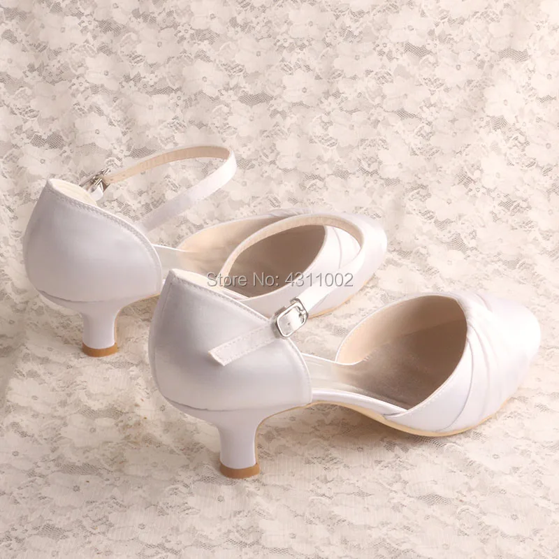 22 Цветове Дамски Обувки Малки Размери Бели Обувки На Булката За Ниска Пета Мери Джейн Изображение 4
