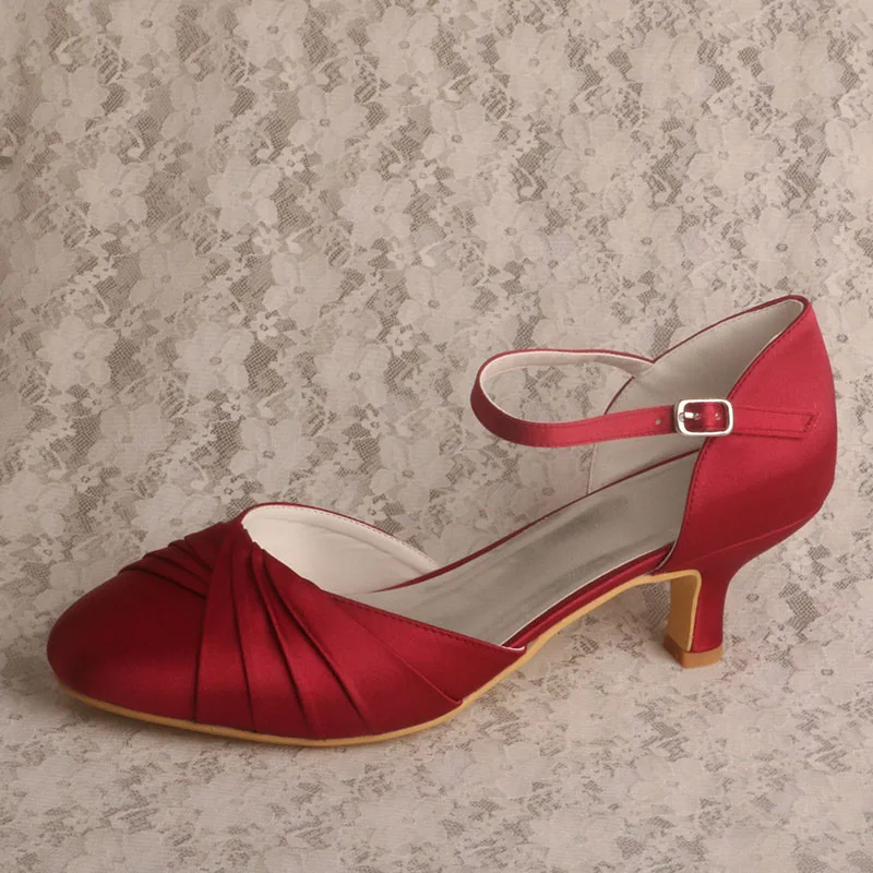 22 Цветове Дамски Обувки Малки Размери Бели Обувки На Булката За Ниска Пета Мери Джейн Изображение 5