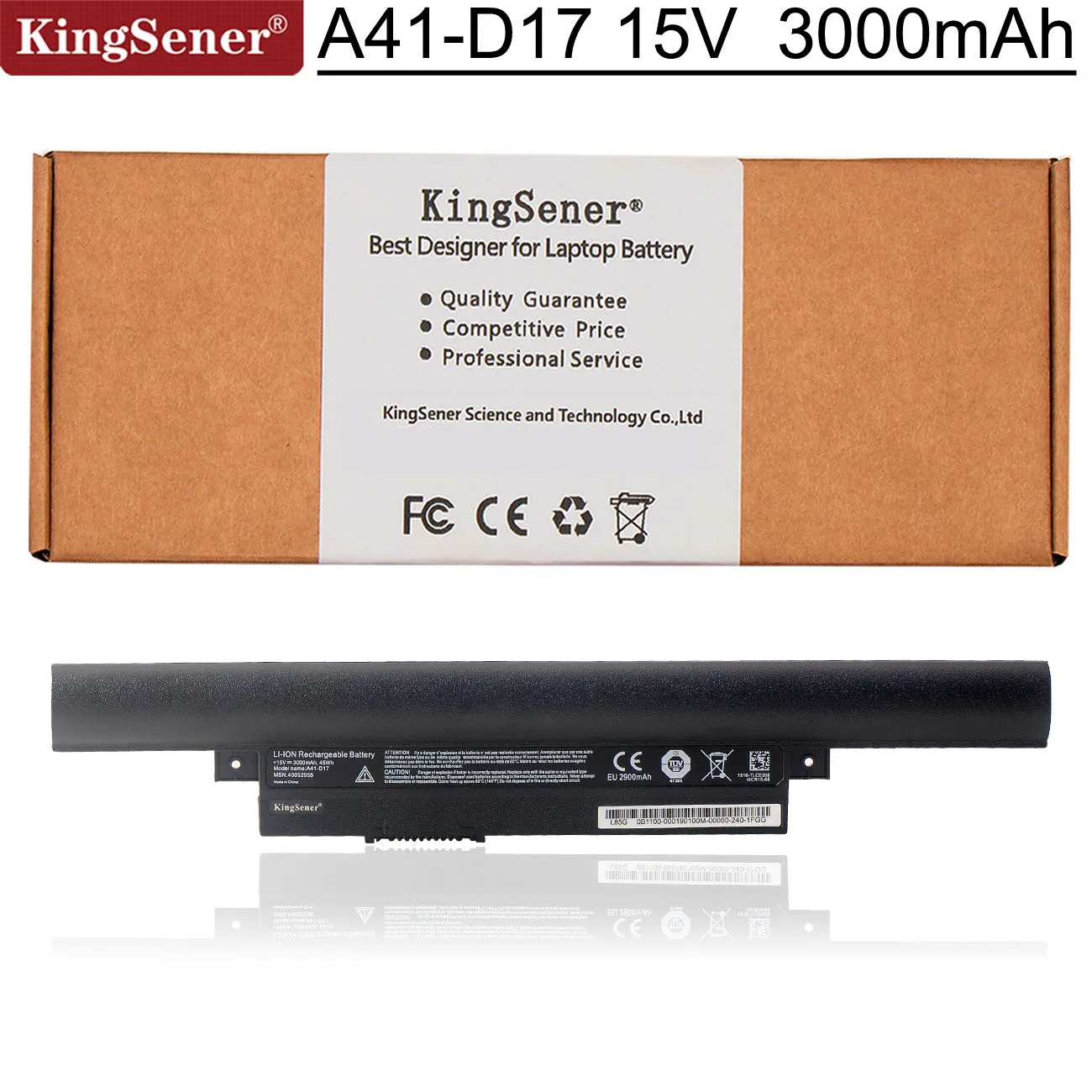 KingSener A41-D17 Батерия за лаптоп Medion Akoya E7415 E7415T E7419 E7416 E7420 P7643 P7647 P7643 40060854 40050714 15 В 45WH Изображение 0