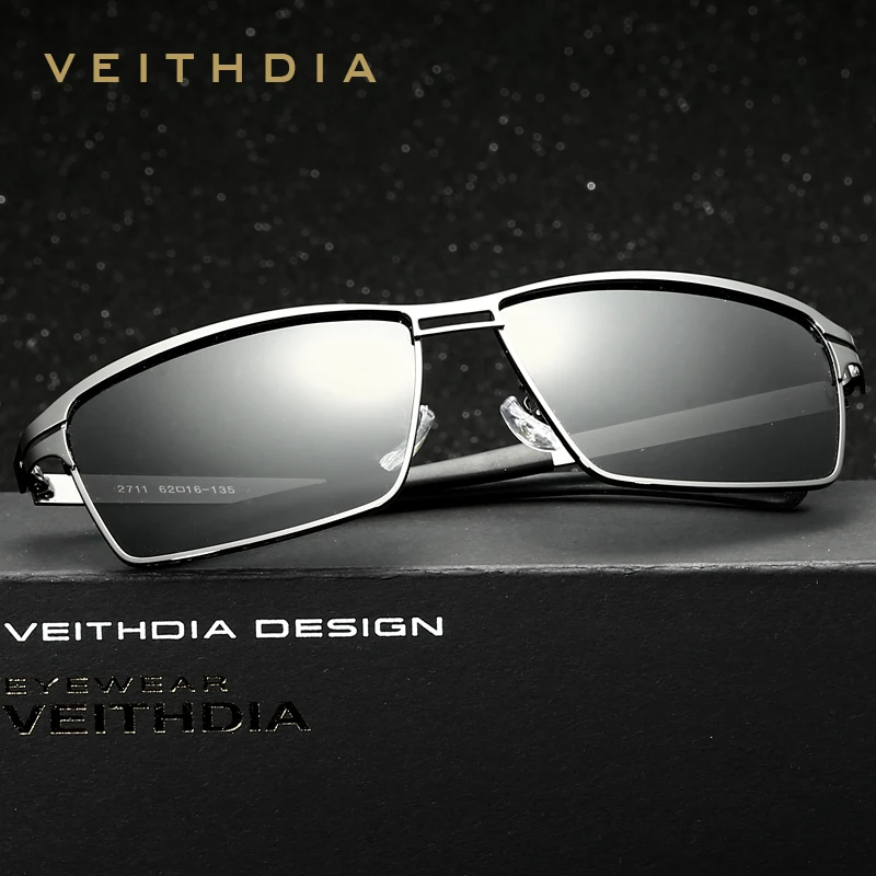 VEITHDIA 2020 Мъжки Слънчеви Очила Polarized UV400 Лещи Слънчеви Очила Правоъгълни Очила От Неръждаема Стомана Аксесоари За Очила За Мъже Изображение 2