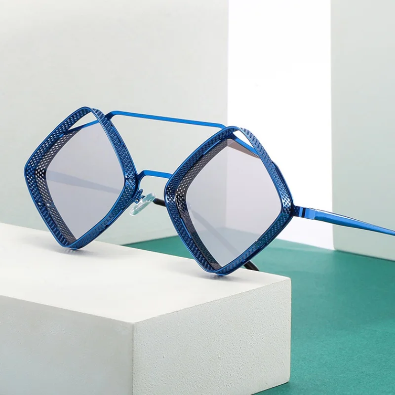 Vintage Слънчеви Унисекс Очила в стил steampunk, Луксозни Дизайнерски Очила в стил пънк, Дограма от Алуминиеви Диамант, Сенки за Мъже и Жени Изображение 2