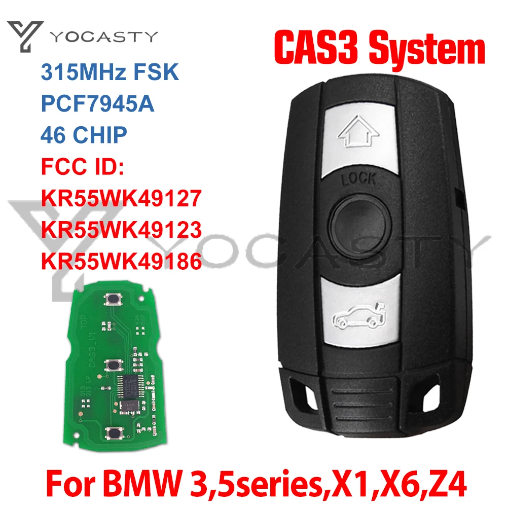 YOCASTY CAS3 PCF7945 Чип 315/868 Mhz Смарт Ключ Дистанционно ключ KR55WK49127 За BMW 1/3/5/7 Серия 2006-2012 Изображение 0