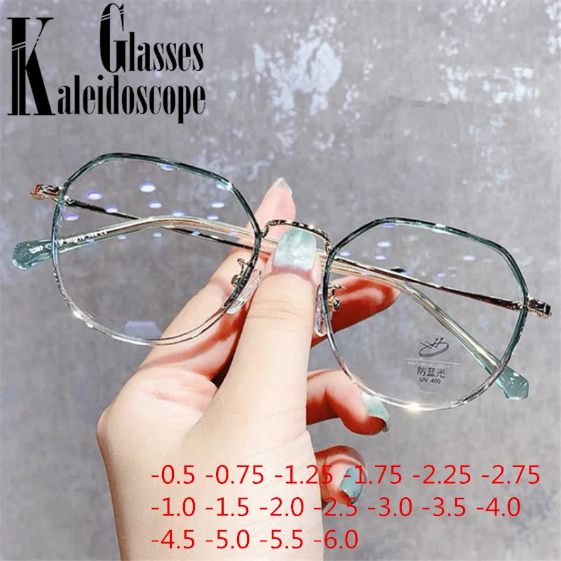 Готови Недалновидни очила за жени с кръгли късоглед очила с диоптриями минус степен -0,5 -0,75 -1,25 -1,5 -2,0 -2,5 -3,0 до -6 Изображение 0