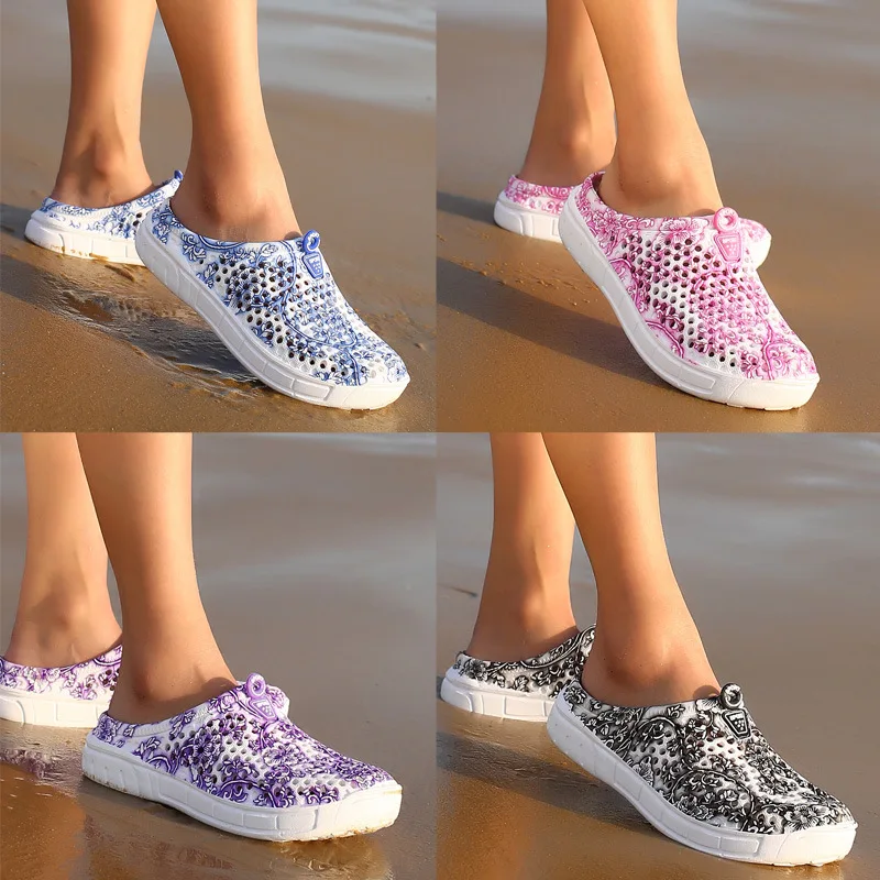 Дамски чехли, дамски чехли, обувки на платформа, летни дишащи плажни Сандали 2021 г., дамски обувки с цветен Модел, Pantuflas De Mujer Изображение 4