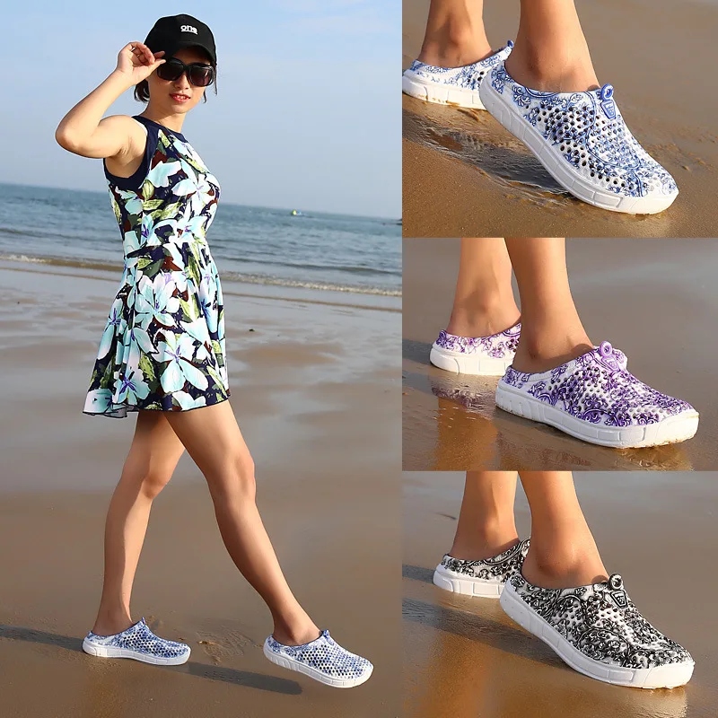 Дамски чехли, дамски чехли, обувки на платформа, летни дишащи плажни Сандали 2021 г., дамски обувки с цветен Модел, Pantuflas De Mujer Изображение 5