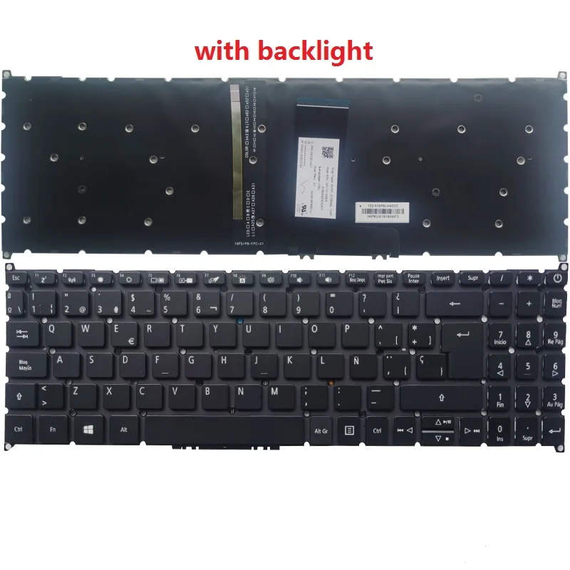 Испански/SP клавиатура за лаптоп Acer Aspire 3 A315-42 A315-42G A315-42-R96C A315-54 A315-54K A315-55 A315-55G Изображение 3