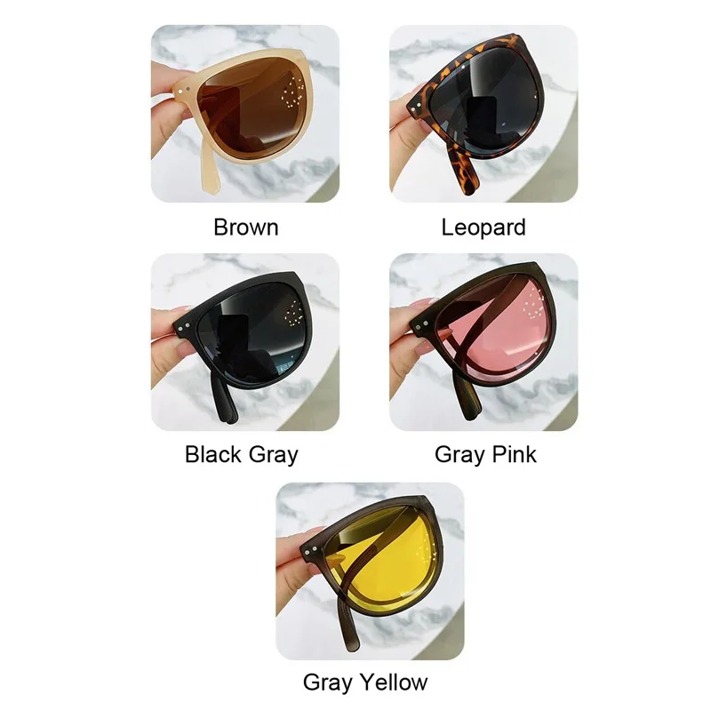 Маркови Дизайнерски Сгъваеми Слънчеви Очила Дамски Ретро Нюанси На Преносими Слънчеви Очила Дамска Мода За Пътуване На Водача Oculos De Sol Feminino Изображение 4