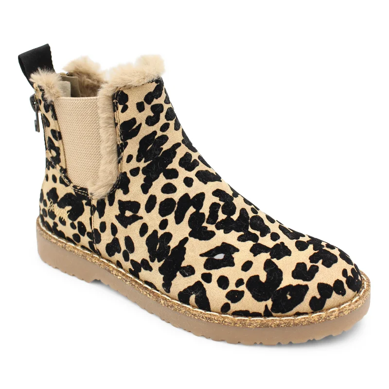 Модни дамски обувки, Нови есенно-зимни всекидневни обувки с леопардовым принтом, женски ботуши на 
