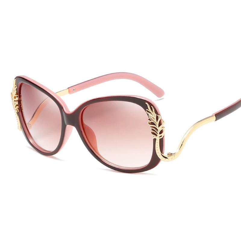 Нова Мода Дамски Поляризирани Слънчеви Очила Известна Дама Марка Дизайнер Червен Черен Наклон Цветове Покритие Огледални Слънчеви Очила с UV400 Изображение 5