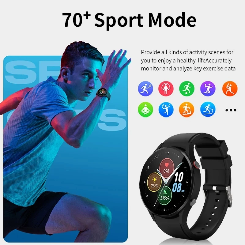 Новите Умни Часовници Мъжки Гласови Повиквания Монитор Здравето Потребителски Часовник с Циферблат 70 + Спортни Режими Водоустойчив Умни Часовници За Galaxy Watch 4 Изображение 5