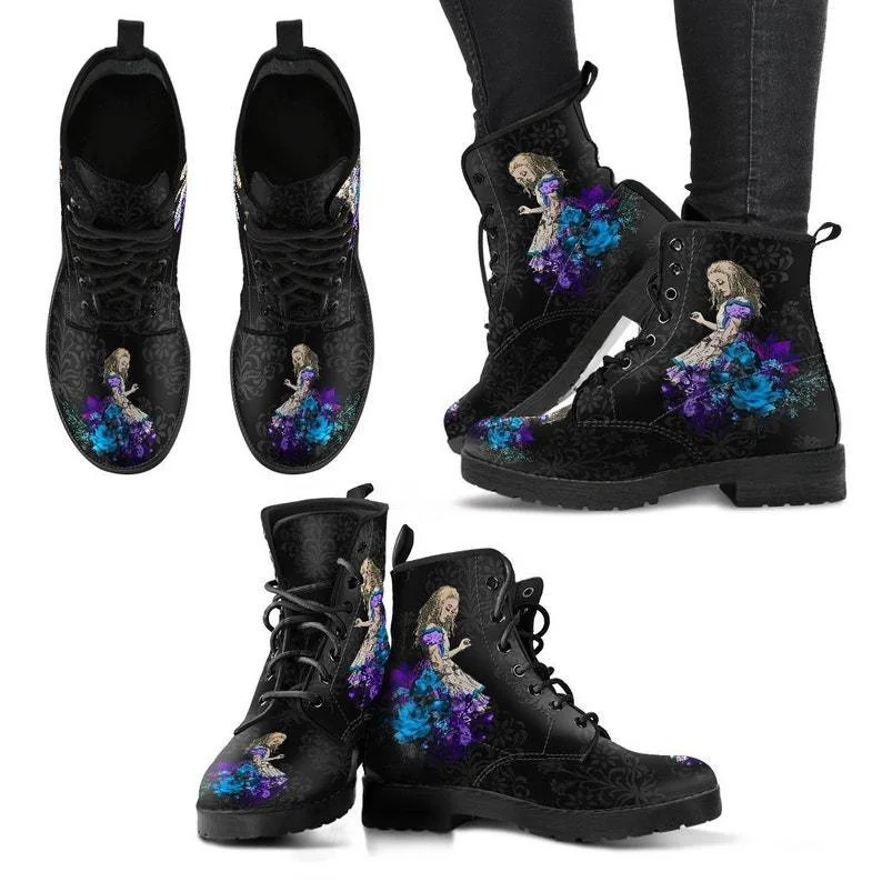 Обувки Martin/ дамски есен-зима обувки 2022 г.; модни дамски обувки с висок берцем в стила на Алиса и цветисти принтом; женски Изображение 3