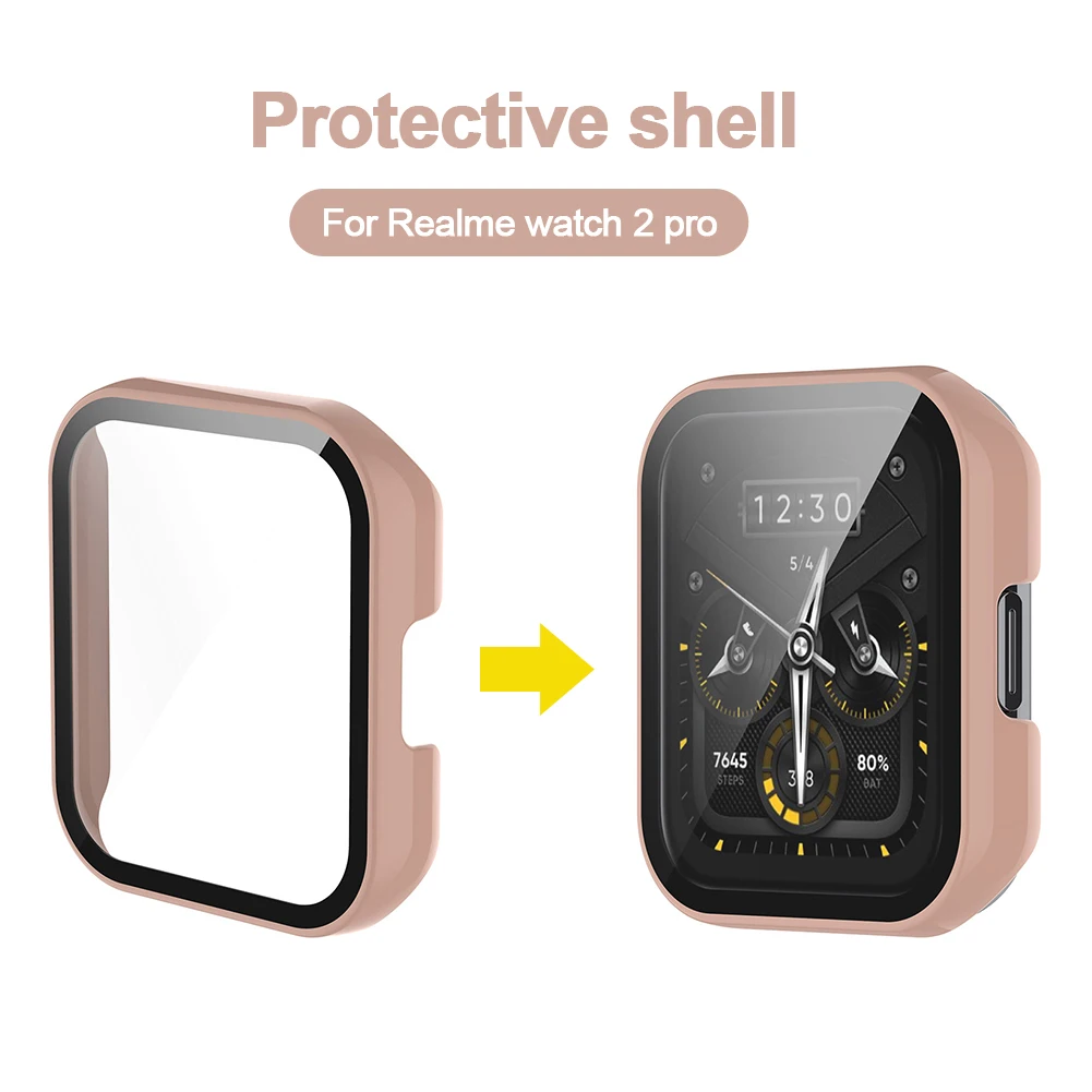 Пълно Покритие от Закалено Стъкло Протектор на Екрана Калъф за Realme Watch 2 Pro Smartwatch PC Броня Протектор Подмяна на Корпуса Часа Изображение 2