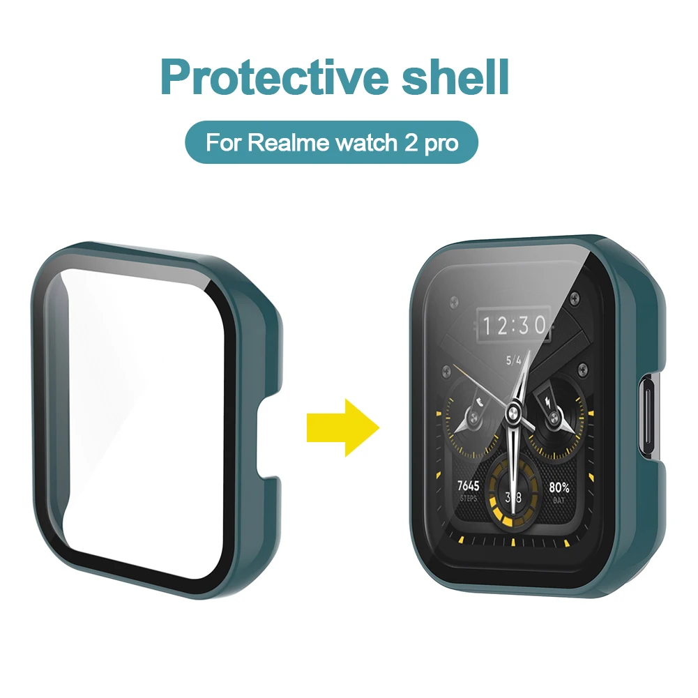 Пълно Покритие от Закалено Стъкло Протектор на Екрана Калъф за Realme Watch 2 Pro Smartwatch PC Броня Протектор Подмяна на Корпуса Часа Изображение 3