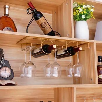 Висококачествена Подвесная Вино Стъклена Стойка За Съхранение На Закачалка Под Шкаф Органайзер За Чаши За Бар Кухненски Шкаф