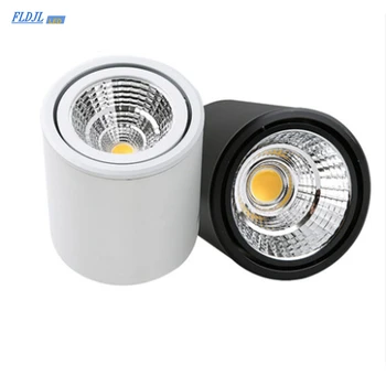 Димиране на led лампа COB фокус AC85-265V 5 W 7 W 12 W 20 W 25 W регулируем ъгъл на наклона на алуминиева повърхностен лампа за вътрешно осветление