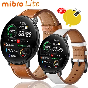 За Mibro lite air color Часовници X1 Каишка Гривна Каишка От Естествена Кожа Гривна Защитно фолио за екрана