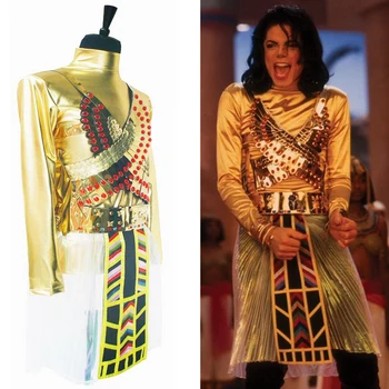 Класически МАЙКЪЛ Джексън MJ Египет Фараон Спомняш ли си време да се създаде Уникален танц облекло Перуки Костюм за Хелоуин Коледно шоу