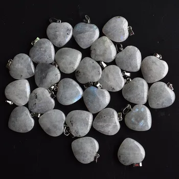 Любов Сърцето си на Камък Мъниста Висулки 20 мм търговия на Едро с Висулки от естествен камък лабрадорит За 