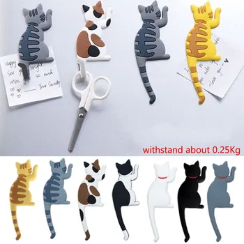Мода Сладък Творчески Котка Магнитно Монтиране На Стена Ключовете Са На Куката Многофункционален Хладилник Стикер Магнит За Хладилник Декор Окачен На Куката