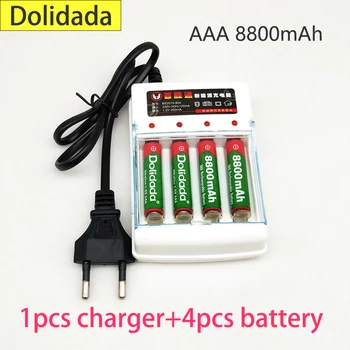 Нов AAA от 1,5 8800 mah Акумулаторна Батерия За Дистанционни Управления, Играчки, Светлини Идва С 1 бр. 4 Клетки Зарядно Устройство