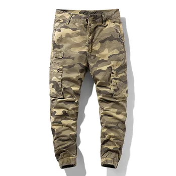 Панталони-карго, Мъжки Армейските Военни Панталони SWAT, 100% Памук, с Много Джобове, Еластични, Гъвкави Мъжки Ежедневни Панталони, Големи Размери 28-38