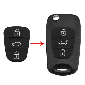 Подмяна на 3 Бутона за Дистанционно Ключ Fob Калъф Каучукови Уплътнители за Hyundai Kia Флип Дистанционно на Ключа на Автомобила Черупки