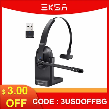 Слушалки EKSA H5 Bluetooth 5,0 с Микрофон с Шумопотискане ENC Покана Безжични Слушалки за КОМПЮТЪР с Таксата на База на USB Ключ за Офис