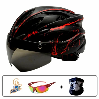 Стилни Черни Очила Велосипеден Шлем Ultralight Модел Велосипеден Шлем Езда По Планински Път Чели 