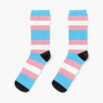 Трансгендерная Гордост Флаг Crew Чорапи До Коляното На Най-Добрите Черни Женски Глезена Мъжки