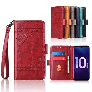 Чанта-портфейл от TPU за Huawei Honor 10i 10 i Honor10i HRY-LX1T HRY-LX1, калъф с каишка, с джоб за карти, калъф-поставка