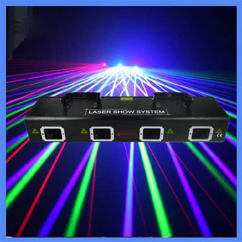 Четырехобъективная Силна Система за Лазерно Шоу RGBY Сценична Дискотека Вечер коледна украса Лазерни светлини DMX DJ оборудване проект на 500 метра