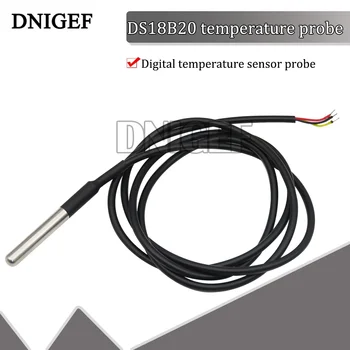 DNIGEF 1 БР. DS1820 Пратката От Неръждаема Стомана Водоустойчив Датчик DS18B20 Температура 18B20 Модул на Датчик За Arduino