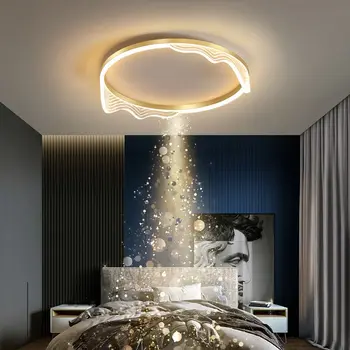 Модерен домакински тавана лампа, спалня, кухня, кабинет, всекидневна модерна златна кръгла лампа за вътрешно осветително оборудване